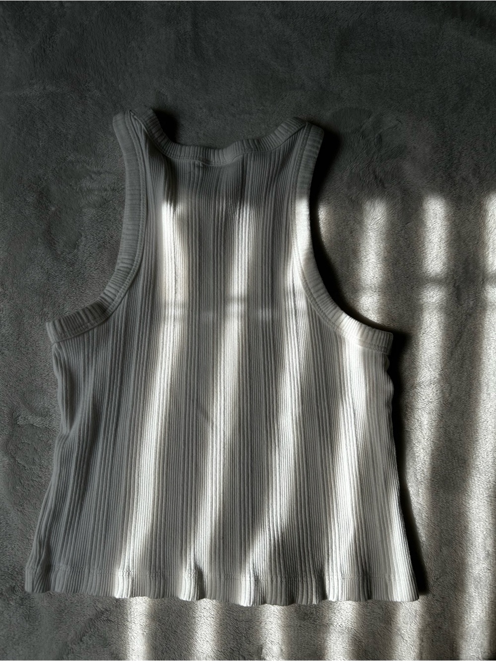 Zara Cream Ribbed Tank Top - Racerback Style - Picture 3 of 3
